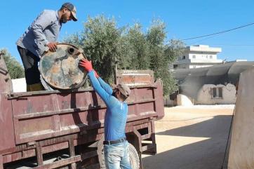 Mercy corps provided sanitation and hygiene services by collecting and disposing waste at a camp for people who have been internally displaced.