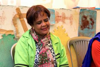 Ethiopian woman who runs daycare.